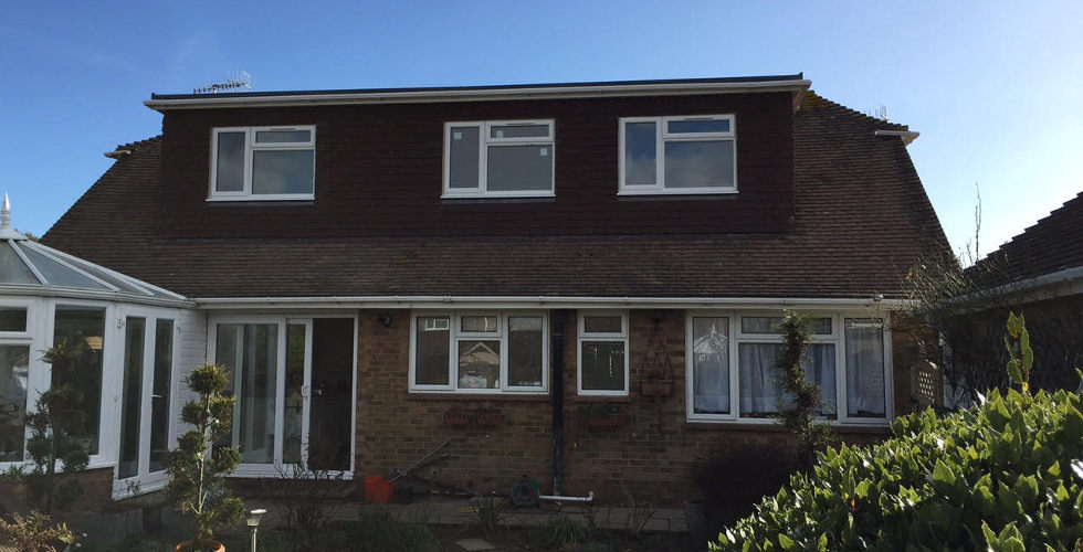 Converted small dormer, to large in Ferring