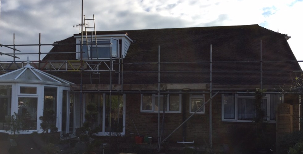 Converted small dormer, to large in Ferring